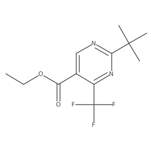 Ethyl 2-tert-butyl-4-(trifluoromethyl)pyrimidine-5-carboxylate结构式