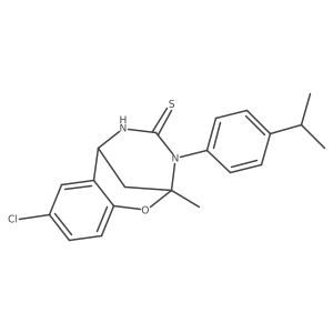 8-chloro-3-(4-isopropylphenyl)-2-methyl-5,6-dihydro-2H-2,6-methanobenzo[g][1,3,5]oxadiazocine-4(3H)-thione结构式