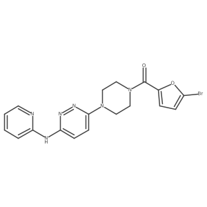(5-Bromofuran-2-yl)(4-(6-(pyridin-2-ylamino)pyridazin-3-yl)piperazin-1-yl)methanone结构式
