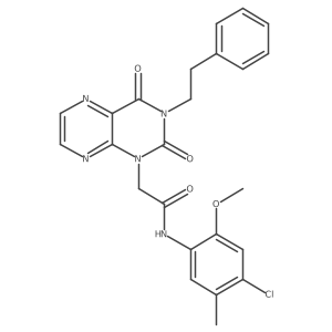 N-(4-chloro-2-methoxy-5-methylphenyl)-2-[2,4-dioxo-3-(2-phenylethyl)-1,2,3,4-tetrahydropteridin-1-yl]acetamide结构式