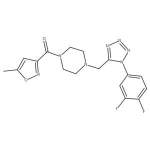 (4-((1-(3,4-difluorophenyl)-1H-tetrazol-5-yl)methyl)piperazin-1-yl)(5-methylisoxazol-3-yl)methanone Structure