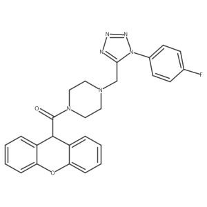 (4-((1-(4-fluorophenyl)-1H-tetrazol-5-yl)methyl)piperazin-1-yl)(9H-xanthen-9-yl)methanone Structure