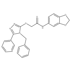 N-1,3-Benzodioxol-5-yl-2-[[4-(phenylmethyl)-5-(3-pyridinyl)-4H-1,2,4-triazol-3-yl]thio]acetamide结构式