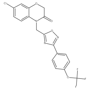 O=C1COc2cc(Cl)ccc2N1Cc1nc(-c2ccc(OC(F)(F)F)cc2)no1结构式