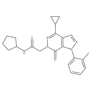 N-cyclopentyl-2-[4-cyclopropyl-1-(2-methylphenyl)-7-oxopyrazolo[3,4-d]pyridazin-6-yl]acetamide结构式