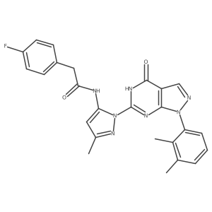 N-(1-(1-(2,3-dimethylphenyl)-4-oxo-4,5-dihydro-1H-pyrazolo[3,4-d]pyrimidin-6-yl)-3-methyl-1H-pyrazol-5-yl)-2-(4-fluorophenyl)acetamide Structure