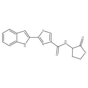2-(1H-indol-2-yl)-N-(2-oxotetrahydrothiophen-3-yl)thiazole-4-carboxamide结构式