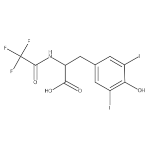 (2S)-3-(4-hydroxy-3,5-diiodophenyl)-2-(2,2,2-trifluoroacetamido)propanoic acid结构式