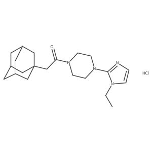2-((3r,5r,7r)-adamantan-1-yl)-1-(4-(1-ethyl-1H-imidazol-2-yl)piperazin-1-yl)ethanone hydrochloride结构式