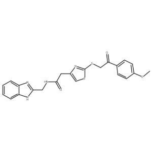 N-((1H-benzo[d]imidazol-2-yl)methyl)-2-(2-((2-(4-methoxyphenyl)-2-oxoethyl)thio)thiazol-4-yl)acetamide Structure