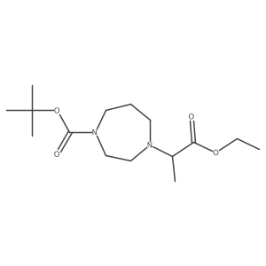 Tert-butyl 4-(1-ethoxy-1-oxopropan-2-yl)-1,4-diazepane-1-carboxylate结构式