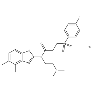 N-(2-(dimethylamino)ethyl)-N-(4,5-dimethylbenzo[d]thiazol-2-yl)-3-((4-fluorophenyl)sulfonyl)propanamide hydrochloride结构式