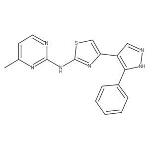 N-(4-methylpyrimidin-2-yl)-4-(3-phenyl-1H-pyrazol-4-yl)thiazol-2-amine结构式