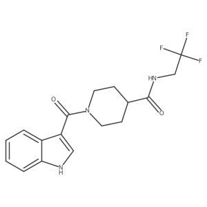 1-(1H-indole-3-carbonyl)-N-(2,2,2-trifluoroethyl)piperidine-4-carboxamide结构式