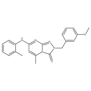 2-[(3-methoxyphenyl)methyl]-5-methyl-7-[(2-methylphenyl)amino]-2H,3H-[1,2,4]triazolo[4,3-a]pyrimidin-3-one结构式