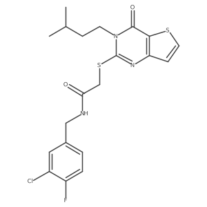 N-(3-chloro-4-fluorobenzyl)-2-{[3-(3-methylbutyl)-4-oxo-3,4-dihydrothieno[3,2-d]pyrimidin-2-yl]sulfanyl}acetamide结构式