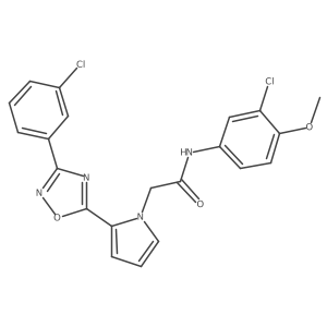 N-(3-chloro-4-methoxyphenyl)-2-{2-[3-(3-chlorophenyl)-1,2,4-oxadiazol-5-yl]-1H-pyrrol-1-yl}acetamide结构式