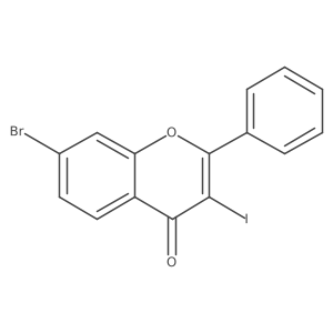 7-Bromo-3-iodo-2-phenyl-chromen-4-one结构式
