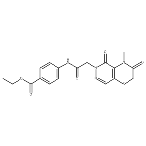 ethyl 4-(2-{4-methyl-3,5-dioxo-2H,3H,4H,5H,6H-pyridazino[4,5-b][1,4]thiazin-6-yl}acetamido)benzoate结构式