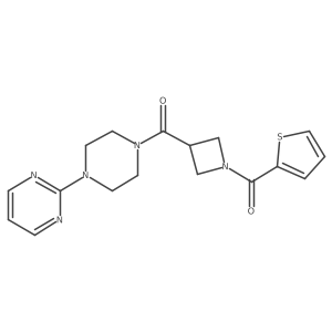 (4-(Pyrimidin-2-yl)piperazin-1-yl)(1-(thiophene-2-carbonyl)azetidin-3-yl)methanone结构式