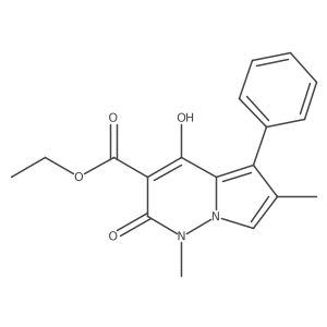 Ethyl 4-hydroxy-1,6-dimethyl-2-oxo-5-phenyl-1,2-dihydropyrrolo[1,2-b]pyridazine-3-carboxylate结构式