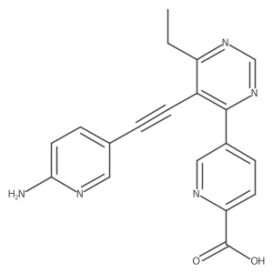 5-[5-(6-Amino-pyridin-3-ylethynyl)-6-ethyl-pyrimidin-4-yl]-pyridine-2-carboxylic acid Structure