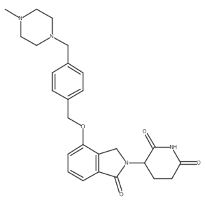 3-[4-({4-[(4-methylpiperazin-1-yl)methyl]phenyl}methoxy)-1-oxo-2,3-dihydro-1H-isoindol-2-yl]piperidine-2,6-dione Structure