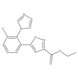 ethyl 5-[3-fluoro-2-(1H-imidazol-1-yl)phenyl]-1,2,4-oxadiazole-3-carboxylate结构式