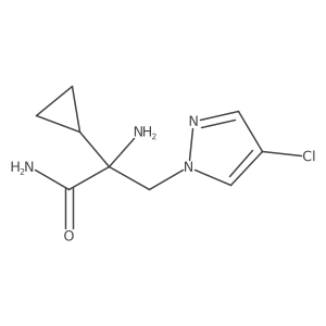 2-Amino-3-(4-chloro-1h-pyrazol-1-yl)-2-cyclopropylpropanamide结构式