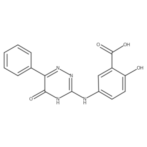 2-Hydroxy-5-[(5-oxo-6-phenyl-4,5-dihydro-1,2,4-triazin-3-yl)amino]benzoic acid Structure