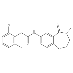 2-(2-chloro-6-fluorophenyl)-N-(4-methyl-5-oxo-2,3,4,5-tetrahydrobenzo[f][1,4]oxazepin-7-yl)acetamide结构式