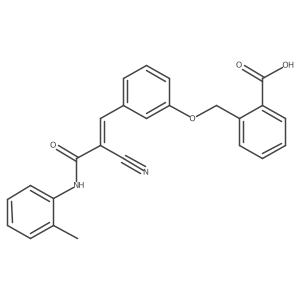 2-[[3-[(E)-2-Cyano-3-(2-methylanilino)-3-oxoprop-1-enyl]phenoxy]methyl]benzoic acid结构式