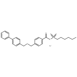 Sodium (4-((([1,1'-biphenyl]-4-ylmethyl)thio)methyl)benzoyl)(hexylsulfonyl)amide Structure