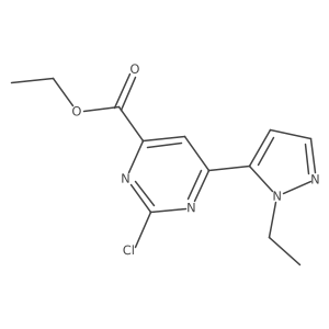 Ethyl 2-chloro-6-(1-ethyl-1H-pyrazol-5-yl)pyrimidine-4-carboxylate Structure