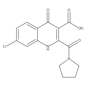 7-Chloro-4-oxo-2-(pyrrolidine-1-carbonyl)-1,4-dihydro-quinoline-3-carboxylic acid Structure