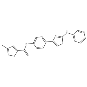 4-methyl-N-(4-(2-(pyridin-3-ylamino)thiazol-4-yl)phenyl)thiophene-2-carboxamide结构式