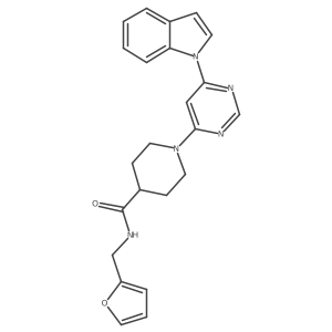 1-(6-(1H-indol-1-yl)pyrimidin-4-yl)-N-(furan-2-ylmethyl)piperidine-4-carboxamide Structure