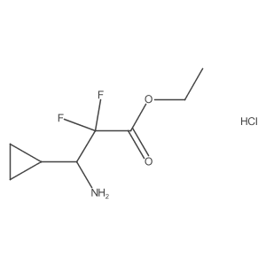 Ethyl 3-amino-3-cyclopropyl-2,2-difluoropropanoate hydrochloride结构式