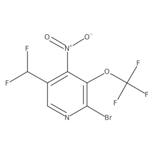 2-Bromo-5-(difluoromethyl)-4-nitro-3-(trifluoromethoxy)pyridine Structure