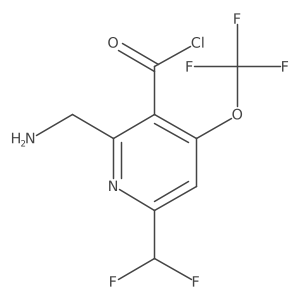 2-(Aminomethyl)-6-(difluoromethyl)-4-(trifluoromethoxy)pyridine-3-carbonyl chloride结构式
