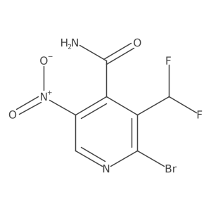 2-Bromo-3-(difluoromethyl)-5-nitroisonicotinamide结构式