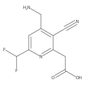 2-(4-(Aminomethyl)-3-cyano-6-(difluoromethyl)pyridin-2-yl)acetic acid Structure