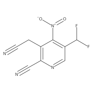 3-(Cyanomethyl)-5-(difluoromethyl)-4-nitropicolinonitrile Structure