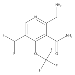 2-(Aminomethyl)-5-(difluoromethyl)-4-(trifluoromethoxy)pyridine-3-carboxamide结构式