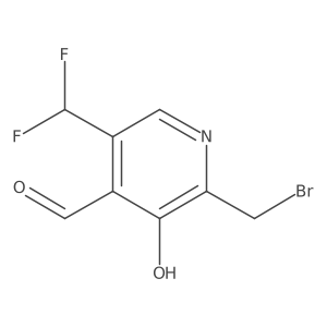 2-(Bromomethyl)-5-(difluoromethyl)-3-hydroxypyridine-4-carboxaldehyde结构式