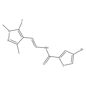 4-Bromo-N'-((5-fluoro-1,3-dimethyl-1H-pyrazol-4-yl)methylene)thiophene-2-carbohydrazide结构式