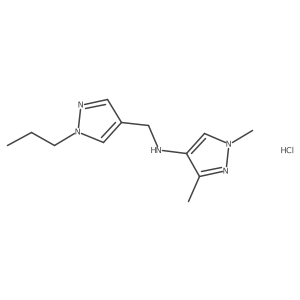 1,3-dimethyl-N-[(1-propylpyrazol-4-yl)methyl]pyrazol-4-amine;hydrochloride Structure