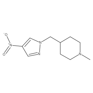 1-methyl-4-((4-nitro-1H-pyrazol-1-yl)methyl)piperidine结构式