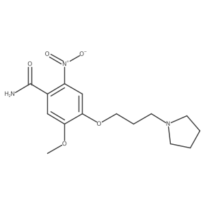 5-Methoxy-2-nitro-4-(3-(pyrrolidin-1-yl)propoxy)benzamide结构式