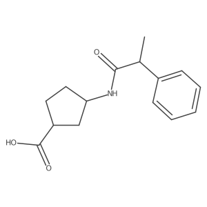 (1S,3R)-3-[(2R)-2-phenylpropanamido]cyclopentane-1-carboxylic acid Structure